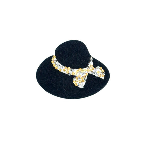 PC2885 - Black Hat with Stones (Iron On)