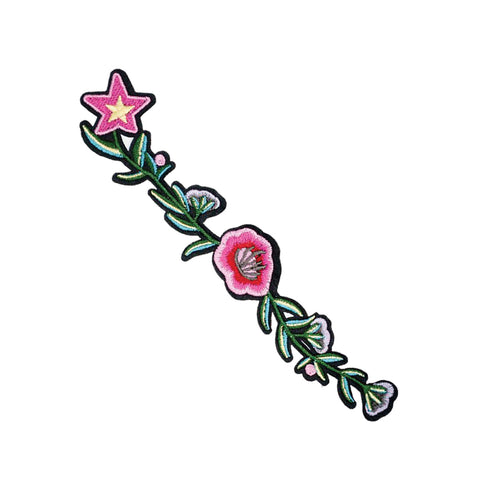 PC2850 - Greeny Pink Star Flower (Iron On)