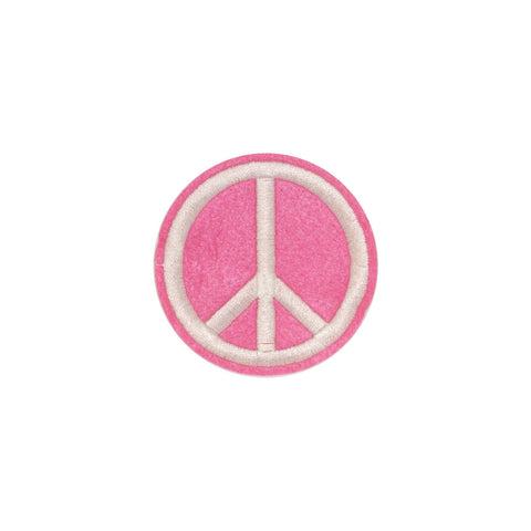 PC2267 - PINK WHITE PEACE SIGN (IRON ON)
