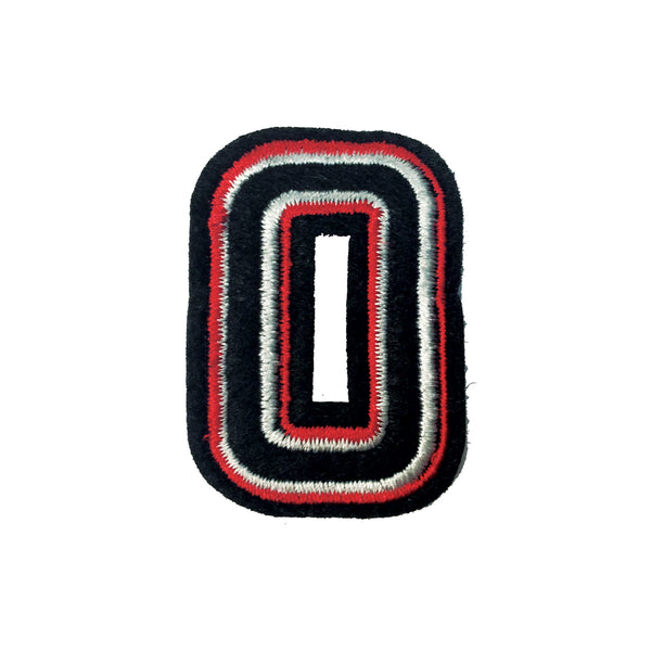 PC3687 - Black And Red Number Zero (Iron On)