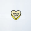 PH2018B - Back Off Heart Yellow Cartoon Text (Iron On)