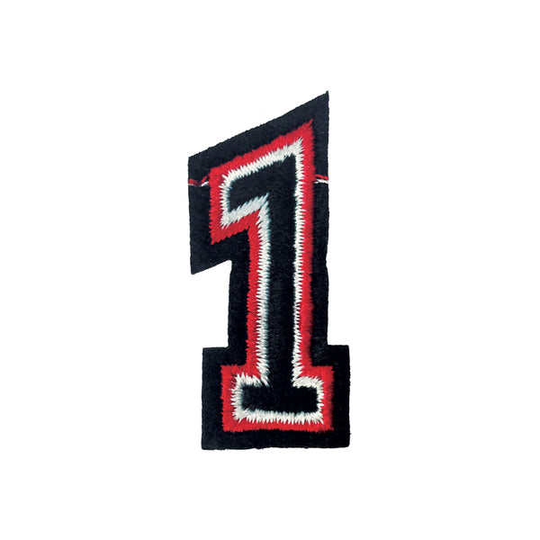 PC3687A - Black And Red Number One (Iron On)