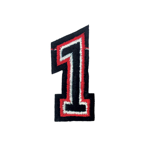 PC3687A - Black And Red Number One (Iron On)