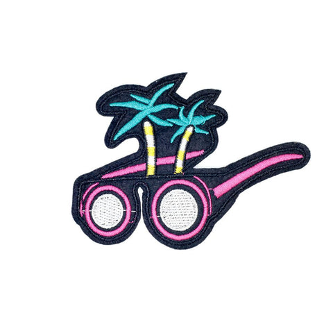 PC2916 - Pink Sunglasses with Tree (Iron On)