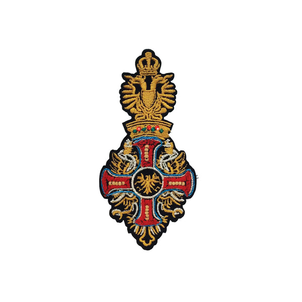 PC4161 - Red Cross Gold Crown Emblem (Iron On)