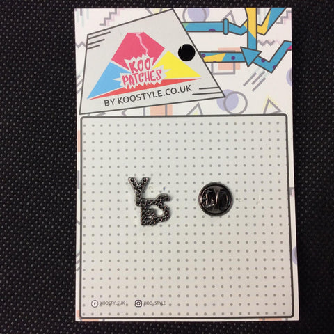 MP0227 - Black Yes Text Metal Pin Badge