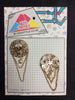 MP0202 - Skull In Webs Chains Metal Pin Badge