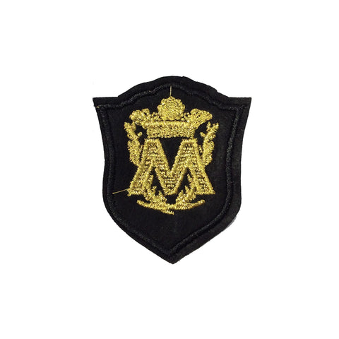 PC2095B - M Letter Shield Badge (Iron On)
