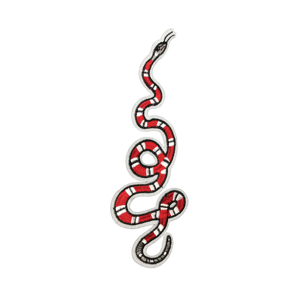 PC2155G - Red Stripes Long Snake Animal (Iron On)