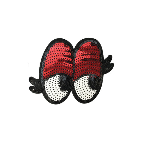 PC2244B - Red Sequin Eyes (Iron On)