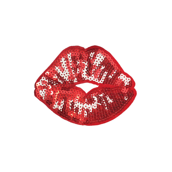 PC2301B - Sequin Red Kissing Lips (Iron On)