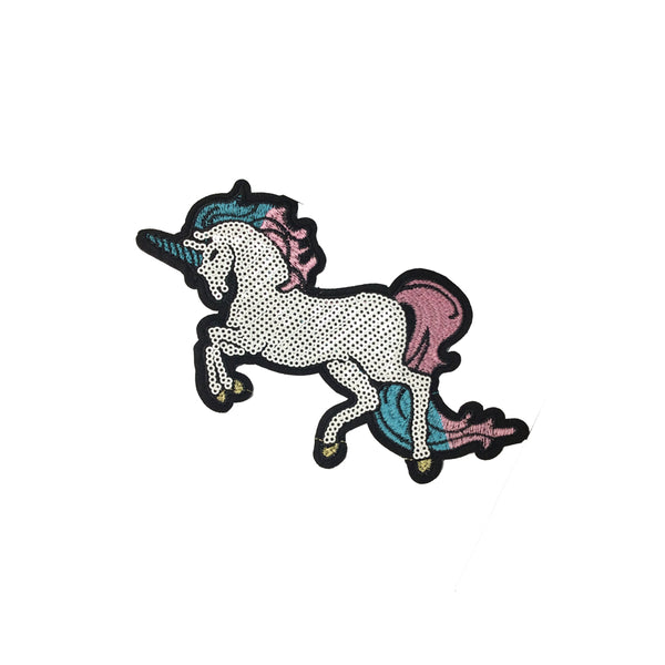 PC2422B - Sequin White Unicorn M (Iron On)