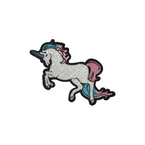 PC2422B - Sequin White Unicorn M (Iron On)