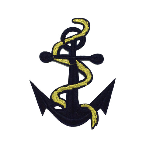 PC2949 - Navy Blue Gold Anchor (Iron On)