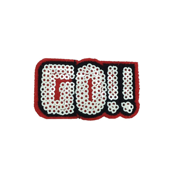 PC2952 - GO Pink Red Sequin Text (Iron On)