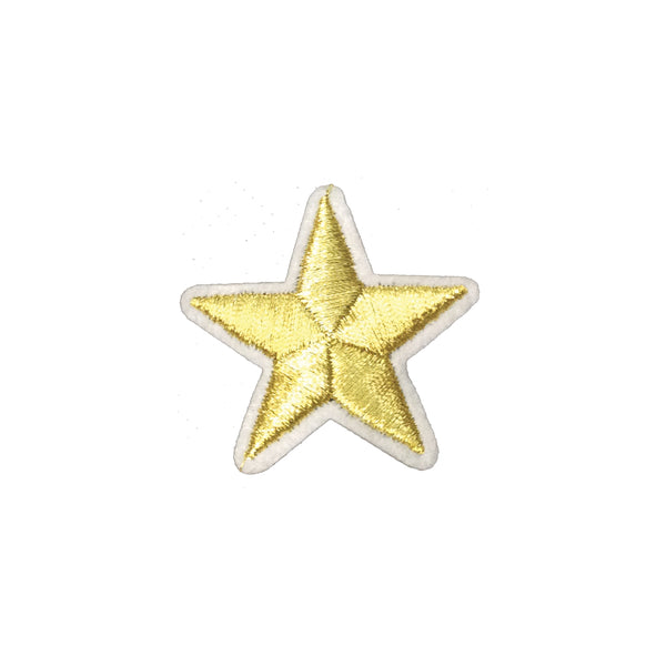 PC2953C - Gold White Star (Iron On)