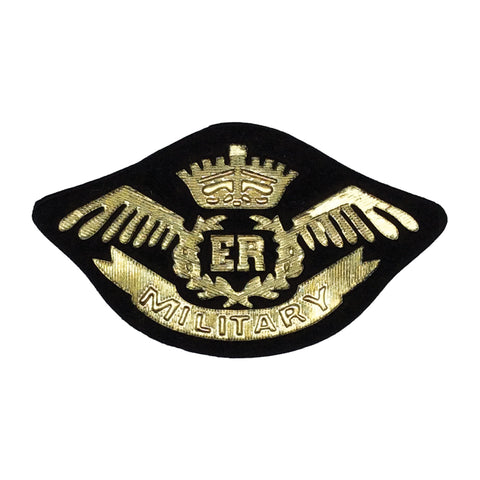 PC2970 - Gold Black Winged Army Badge (Iron On)