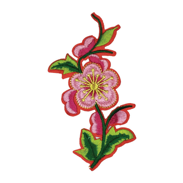 PC2981 - Pink with Leaves Flower (Iron On)