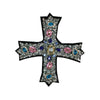 PC2997 - Silver Diamond Beaded Cross (Iron On)