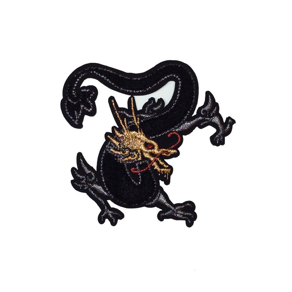 PC3002 - Velvet Black Gold Dragon S (Iron On)
