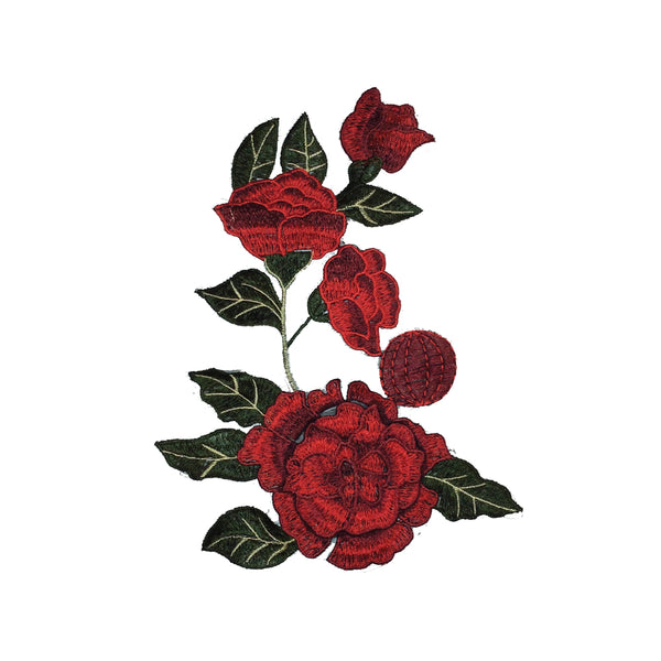 PC3007 - Red Rose Netted Flower (Sew On)