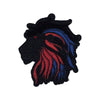 PC3018 - Black Blue Luxury Velvet Lion Side (iron on)