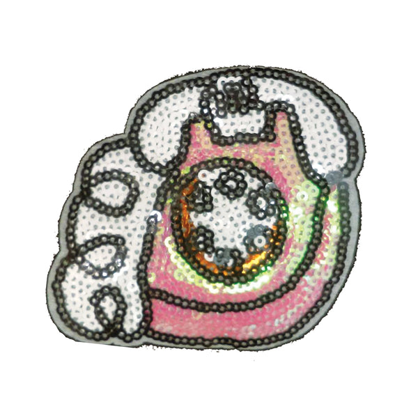 PC3052 - Sequin Pink White Telephone (Iron On)