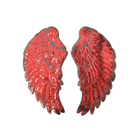 PC3100D - Super Sequin Red Wings  (Iron On)