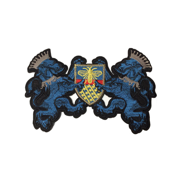 PC3414B - Blue Lion Bee Crest (Iron On)
