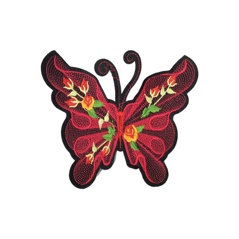 PC3474A - Pink Line Butterfly Flowers (Iron On)