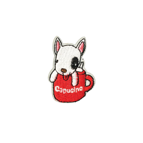 PC3736 - Capucino Coffee Bull Terrier Dog (Iron On)