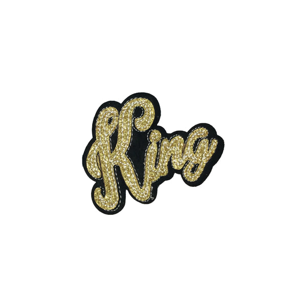 PC3766 - Glitter King Text (Iron On)