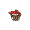 PC3803 - Angry Pug Dog With Bow (Sew On)