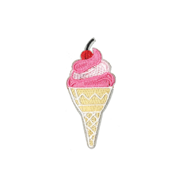 PC3807 - Pink Swirl Ice Cream Cherry Ontop (Iron On)