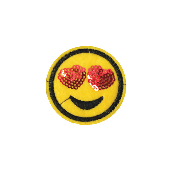 PC3811 - Yellow Heart Eyes Emoji (Iron On)
