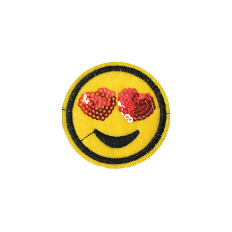 PC3811 - Yellow Heart Eyes Emoji (Iron On)