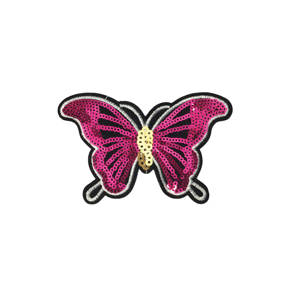 PC3816 - Sequin Deep Pink Butterfly (Iron On)