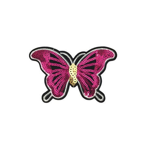 PC3816 - Sequin Deep Pink Butterfly (Iron On)