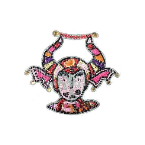 PC3832 - Pink Sequin Alien Person (Iron On)