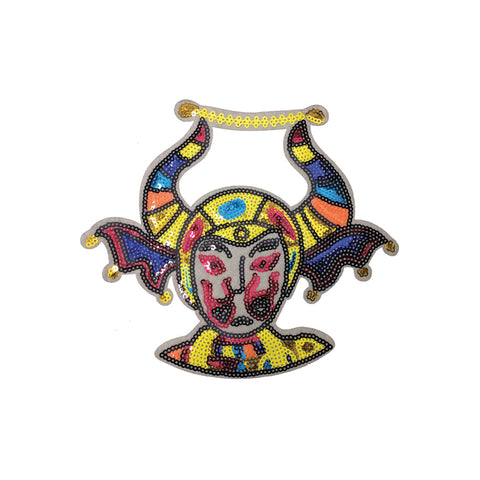 PC3832B - Multi Colour Sequin Alien Person (Iron On)