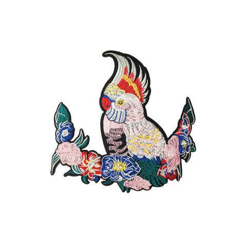 PC3834 - Flowery Cockatiel Parrot Bird (Iron On)