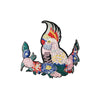 PC3834 - Flowery Cockatiel Parrot Bird (Iron On)