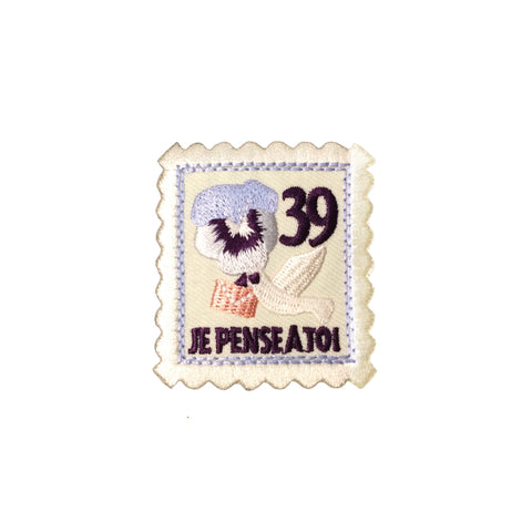 PC3883 - I Think Of You French Mail Stamp (Iron On)