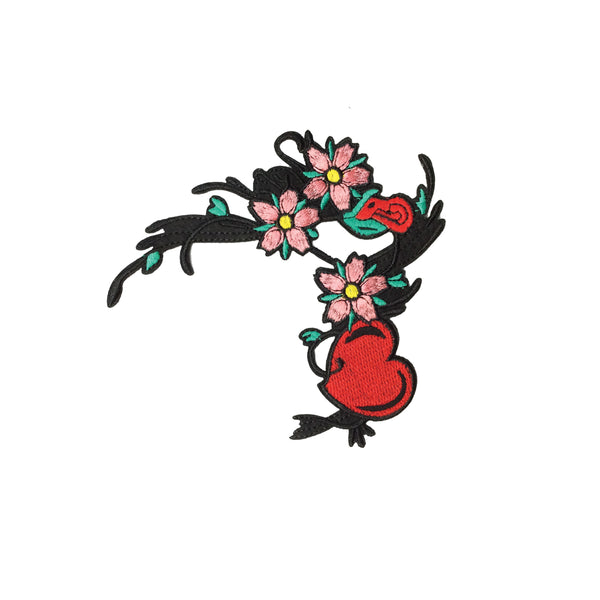 PC3927C - Trio Pink Flowers Red Heart (Iron On)