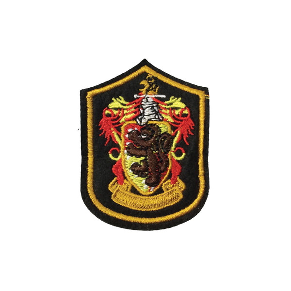 PC3937 - Red Gold Shield Lion Emblem Flag Crest (Iron On)