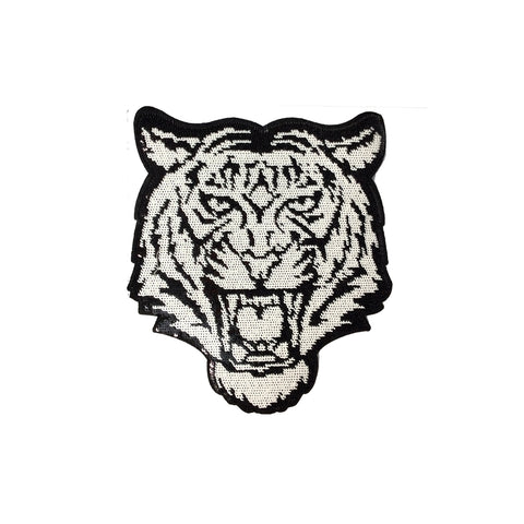 PC3953 - White Black Roaring Tiger (Iron On)