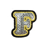 PC4001F - Sequin Silver Letter F (Iron On)