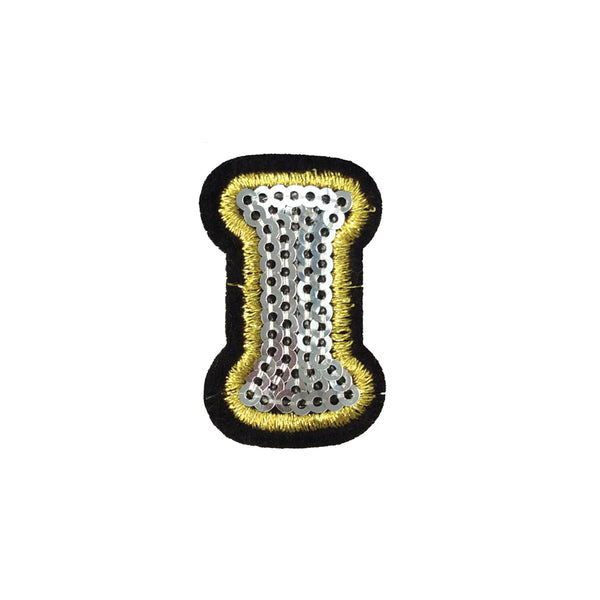 PC4001I - Sequin Silver Letter I (Iron On)