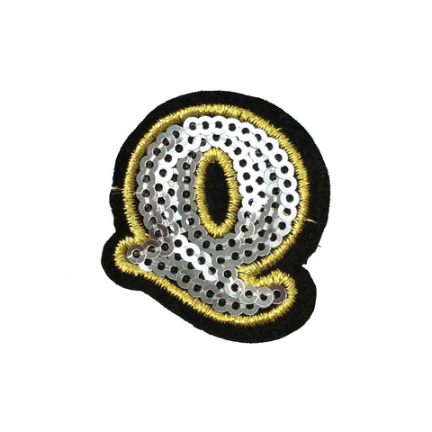 PC4001Q - Sequin Silver Letter Q (Iron On)