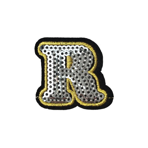 PC4001R - Sequin Silver Letter R (Iron On)